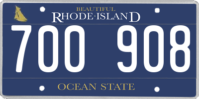 RI license plate 700908