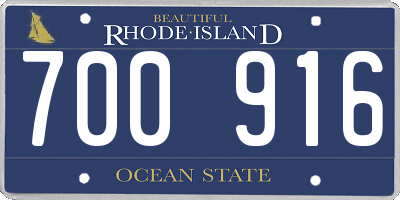 RI license plate 700916