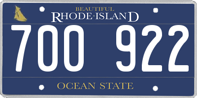 RI license plate 700922