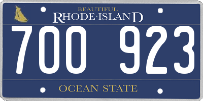 RI license plate 700923