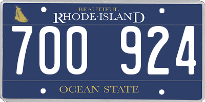 RI license plate 700924