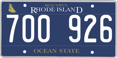 RI license plate 700926