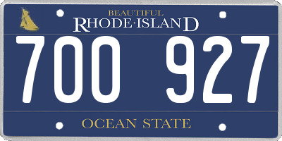 RI license plate 700927