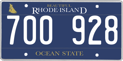 RI license plate 700928