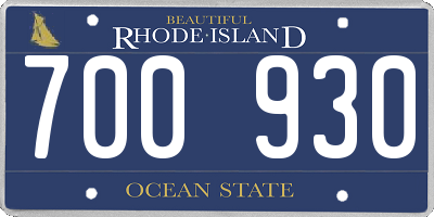 RI license plate 700930