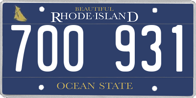 RI license plate 700931