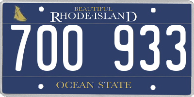 RI license plate 700933