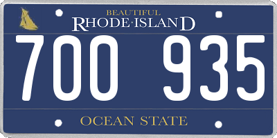 RI license plate 700935