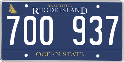 RI license plate 700937