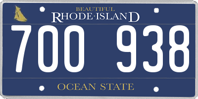 RI license plate 700938