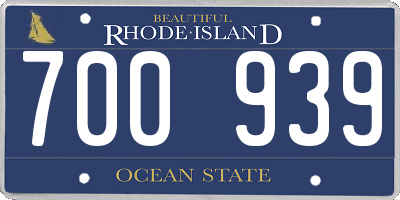 RI license plate 700939