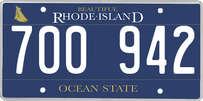RI license plate 700942