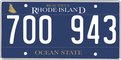 RI license plate 700943