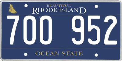 RI license plate 700952