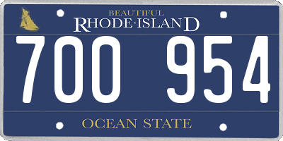 RI license plate 700954