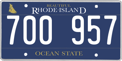 RI license plate 700957