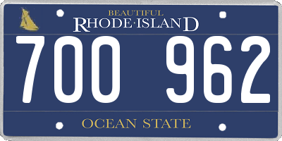 RI license plate 700962