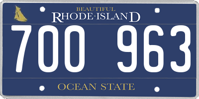 RI license plate 700963