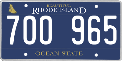 RI license plate 700965