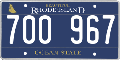 RI license plate 700967