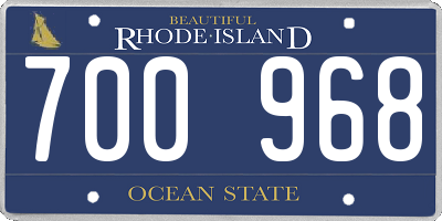 RI license plate 700968