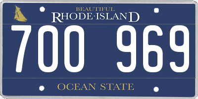 RI license plate 700969