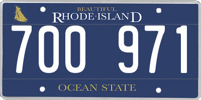RI license plate 700971