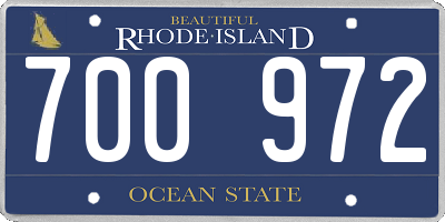 RI license plate 700972