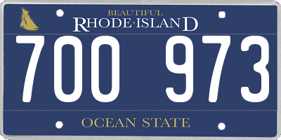 RI license plate 700973