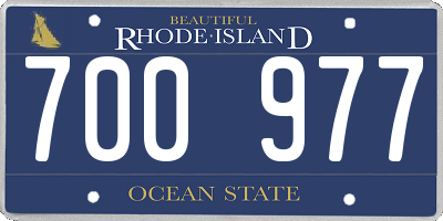 RI license plate 700977