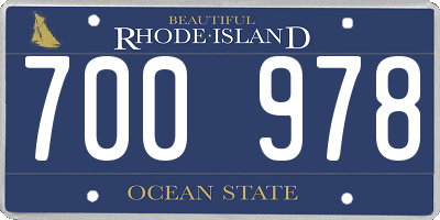 RI license plate 700978