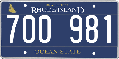 RI license plate 700981