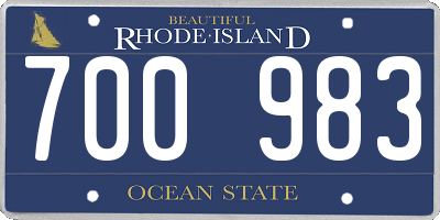 RI license plate 700983