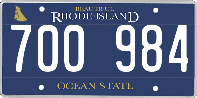 RI license plate 700984