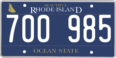 RI license plate 700985