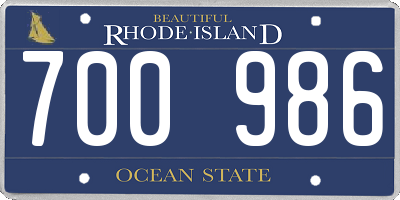 RI license plate 700986