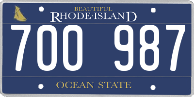 RI license plate 700987