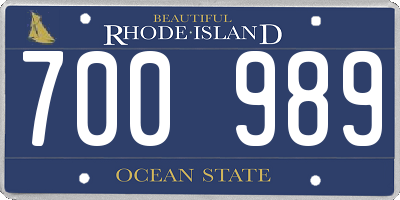 RI license plate 700989
