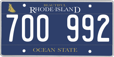 RI license plate 700992