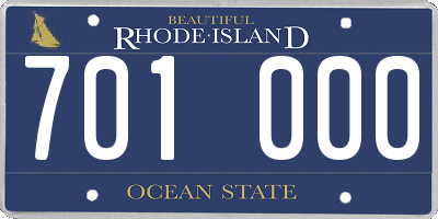 RI license plate 701000
