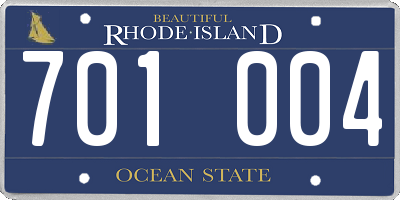 RI license plate 701004