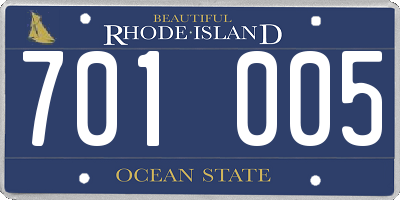 RI license plate 701005