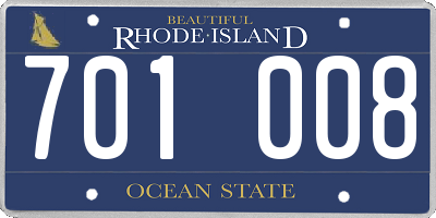 RI license plate 701008