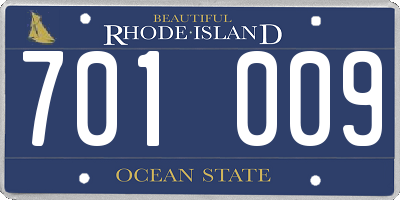 RI license plate 701009