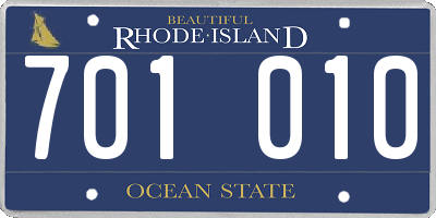 RI license plate 701010