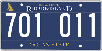 RI license plate 701011