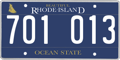 RI license plate 701013