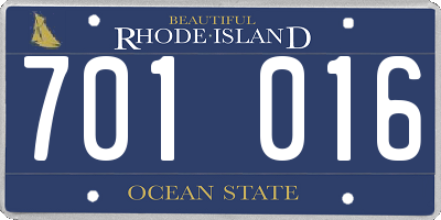 RI license plate 701016