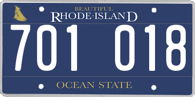 RI license plate 701018