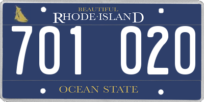 RI license plate 701020
